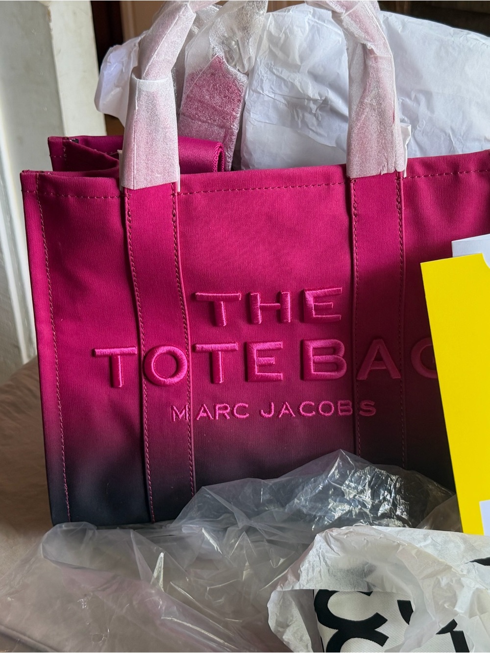 Marc Jacobs Pink to Black Ombre 'The Tote Bag' Canvas Tote NWT!!! - Picture 3 of 4